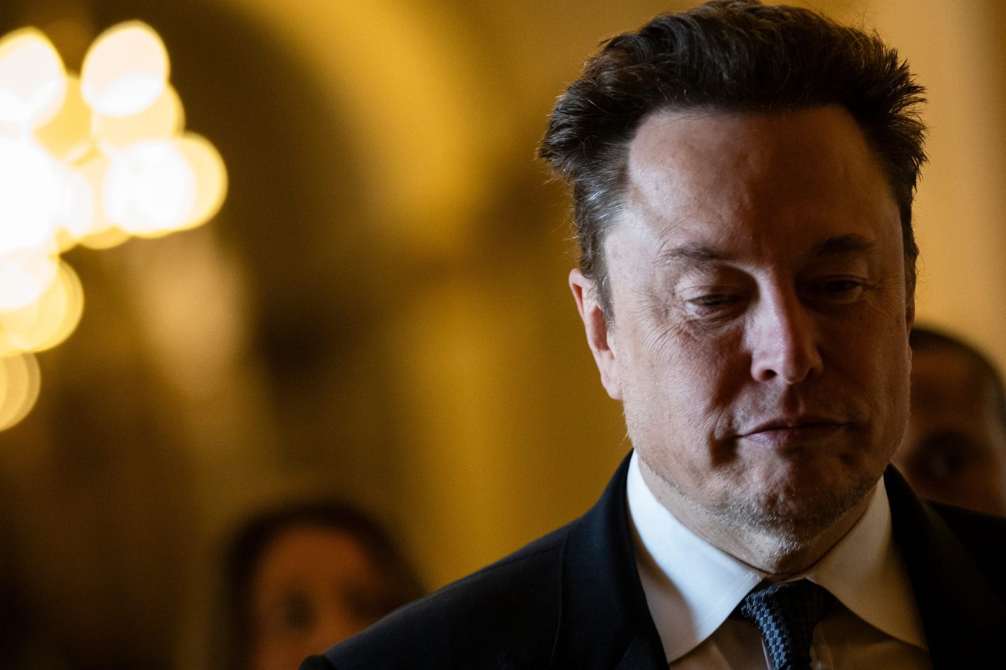 Elon Musk, chief executive officer of Tesla Inc., at the US Capitol in Washington, DC, US, on Wednesday, July 24, 2024. SpaceX has begun offering Starlink internet in a hospital in the Gaza Strip, Elon Musk announced on his social media site X, just over five months after receiving permission to start services there from the Israeli government. Photographer: Samuel Corum/Bloomberg via Getty Images