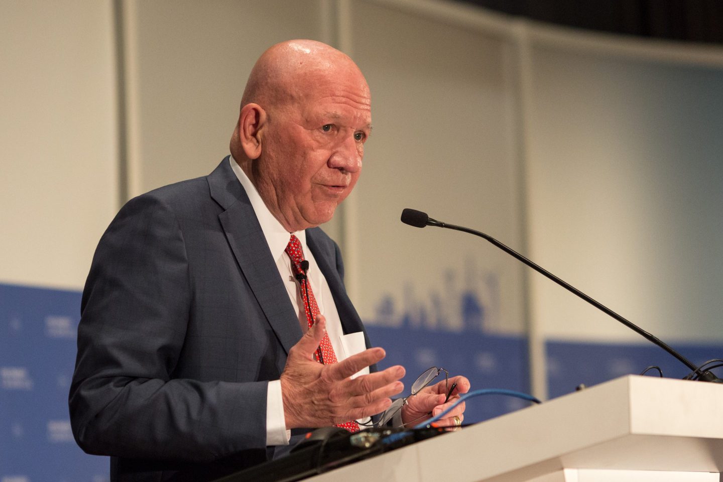 Jim Teague, CEO of Enterprise Products Partners, speaks during the CERAWeek conference in Houston.